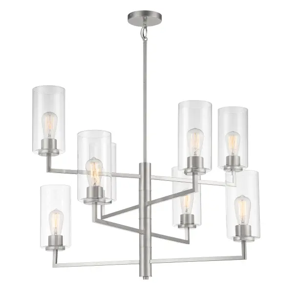 Acacia 8-Light Chandelier in Brushed Nickel - Image 3