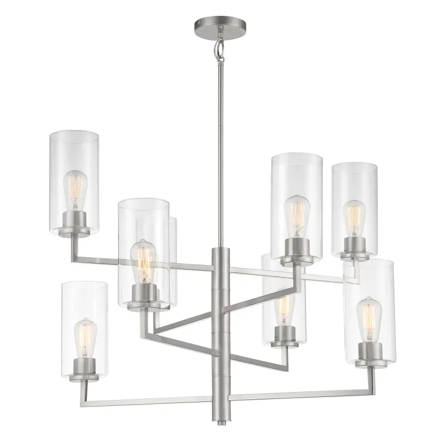 Acacia 8-Light Chandelier in Brushed Nickel - Image 3