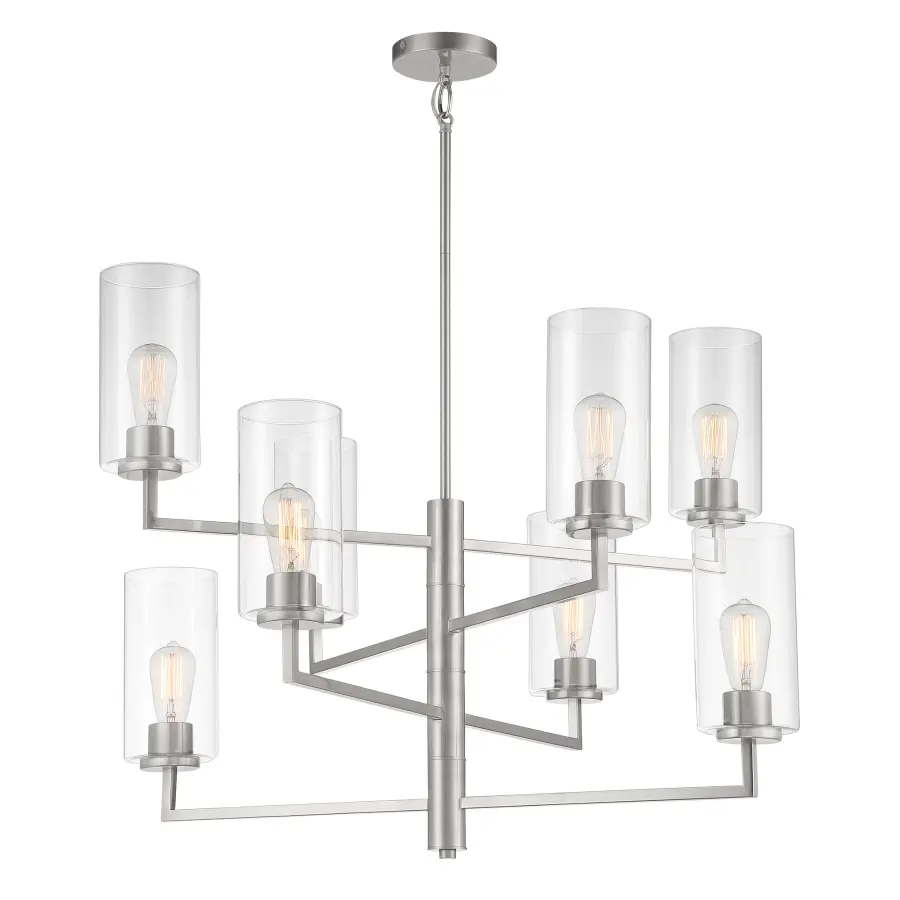Acacia 8-Light Chandelier in Brushed Nickel - Image 4