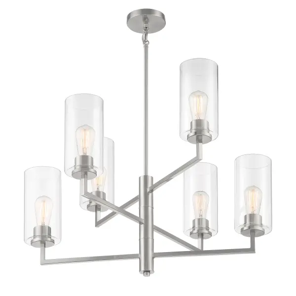 Acacia 8-Light Chandelier in Brushed Nickel - Image 5