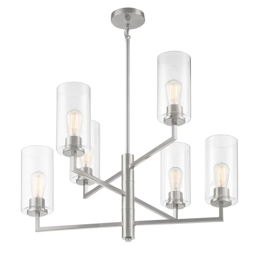 Acacia 8-Light Chandelier in Brushed Nickel - Image 5