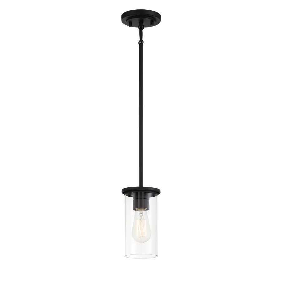 Haisley 1-Light Mini Pendant in Coal Black - Image 2