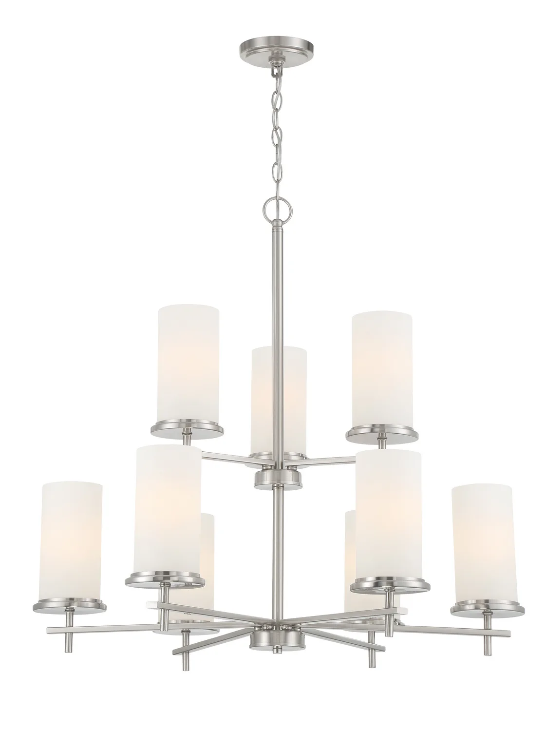 Haisley Nine Light Chandelier in Brushed Nickel