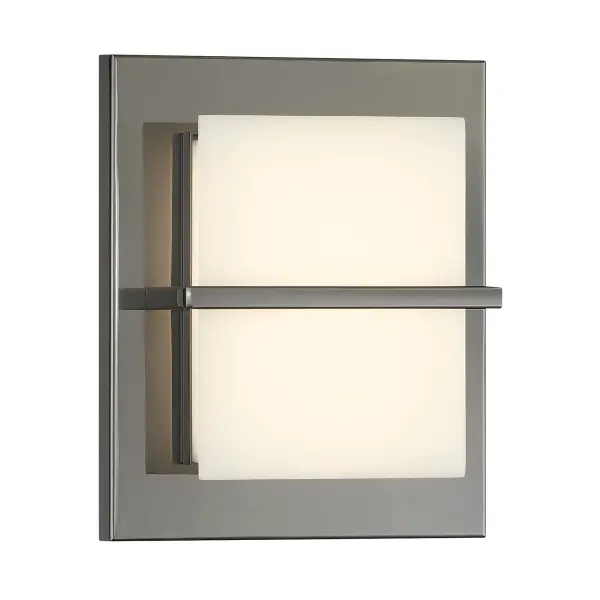 The Tarnos 8" LED wall sconce combines sleek gun metal finish with soft faux alabaster diffusion, delivering 1232 lumens of high-CRI light. Perfect for modern bathrooms, hallways, and accent lighting where space is limited.