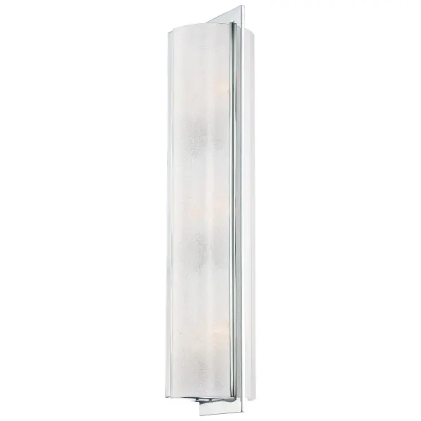 The Clarté wall sconce combines timeless transitional design with modern functionality. Three candelabra bulbs behind white iris glass provide soft, diffused lighting perfect for bathrooms and hallways.