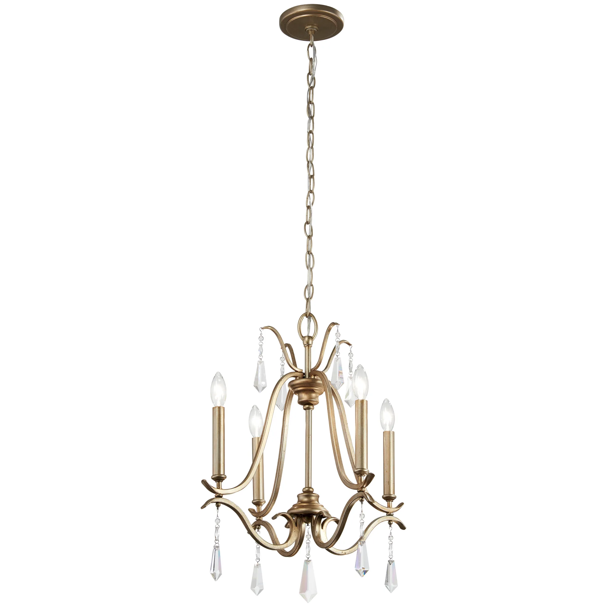 Laurel Estate 4-Light Mini Chandelier in Brio Gold