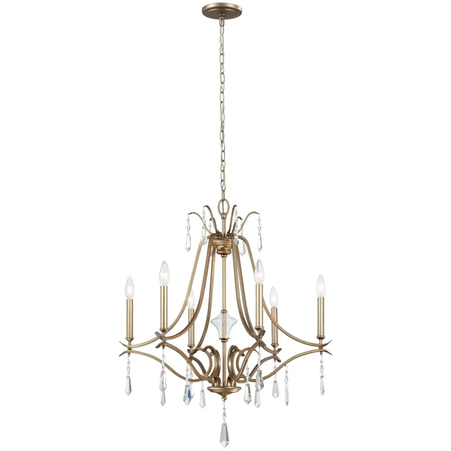 Laurel Estate 6-Light Chandelier in Brio Gold