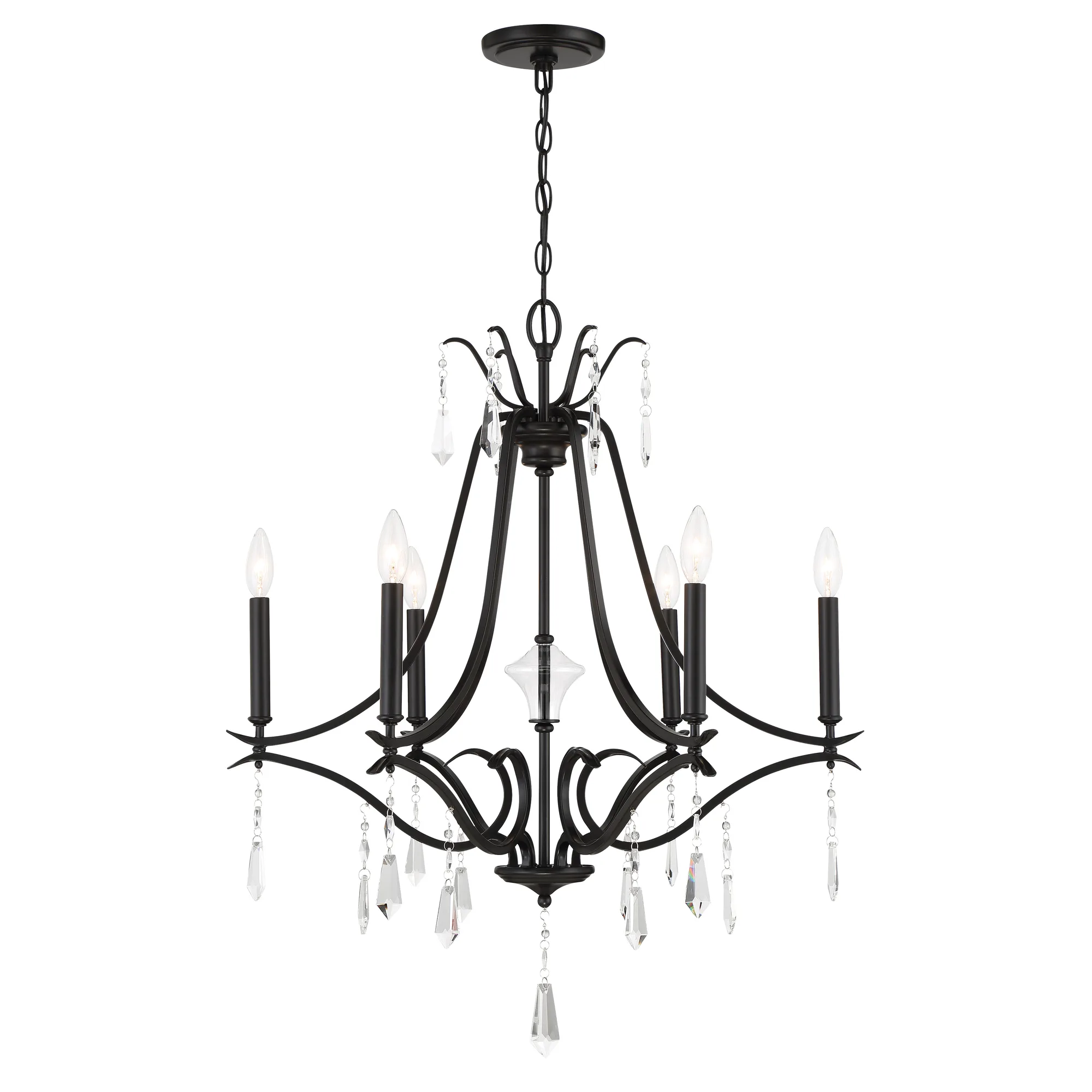 Laurel Estate 6-Light Chandelier in Coal Black