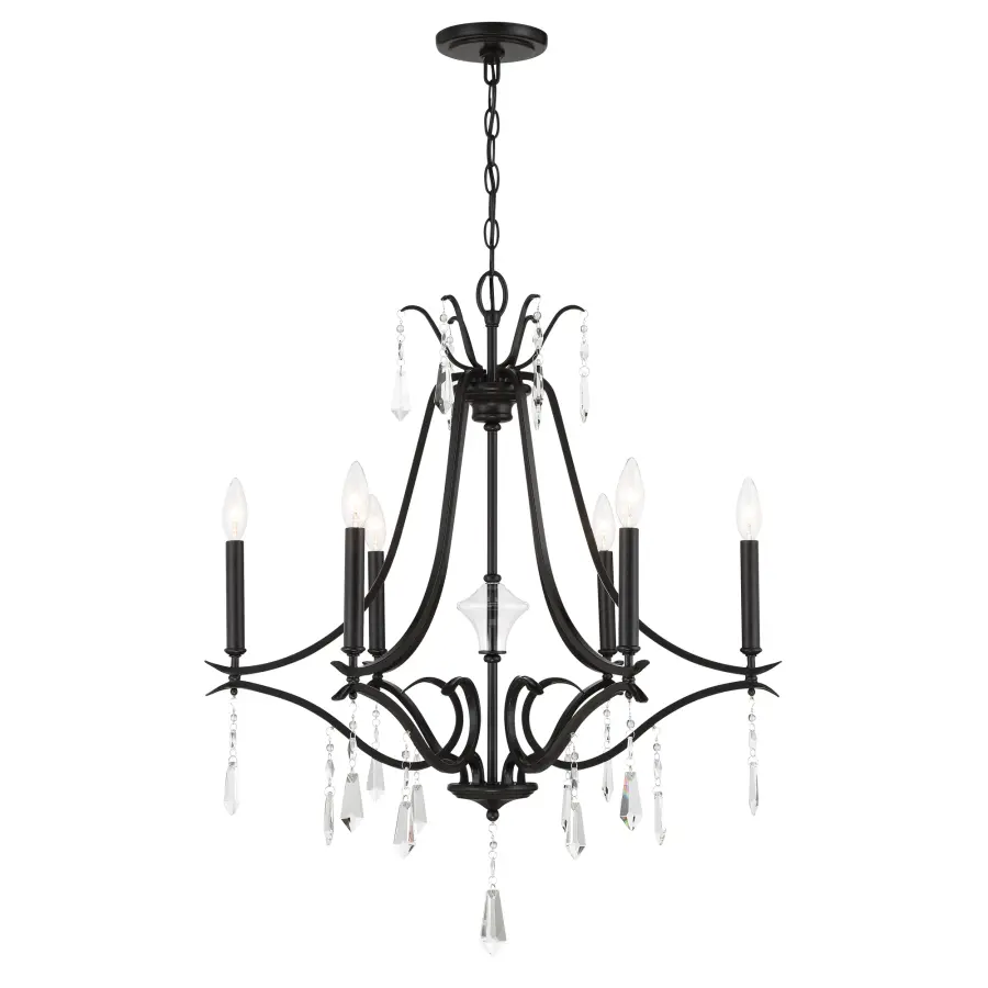 Laurel Estate 6-Light Chandelier in Coal Black - Image 1