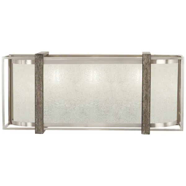 Transitional Bath Vanity Blends Metal and Wood Warmth