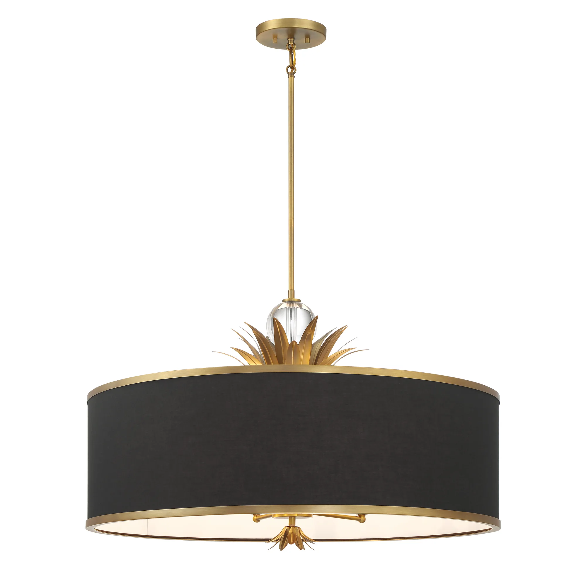 Caprio 6-Light Pendant in Natural Brushed Brass
