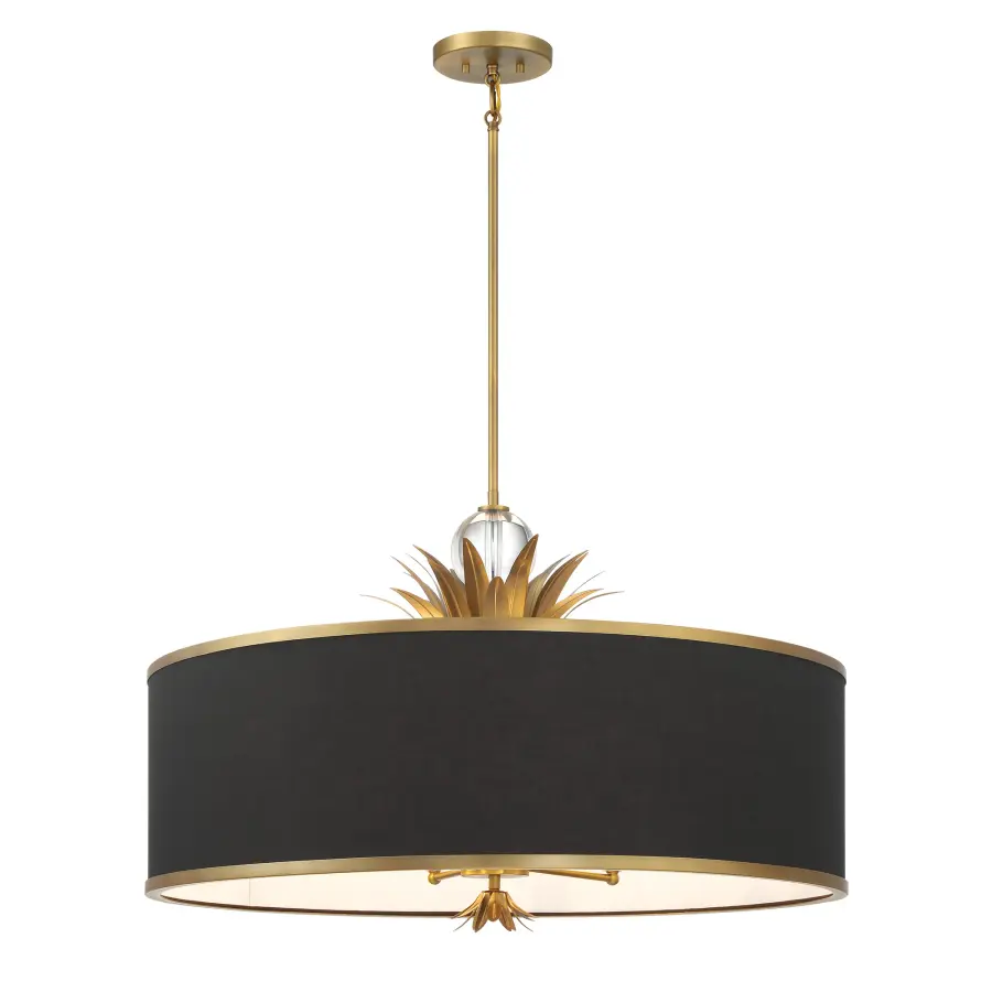 Caprio 6-Light Pendant in Natural Brushed Brass - Image 1