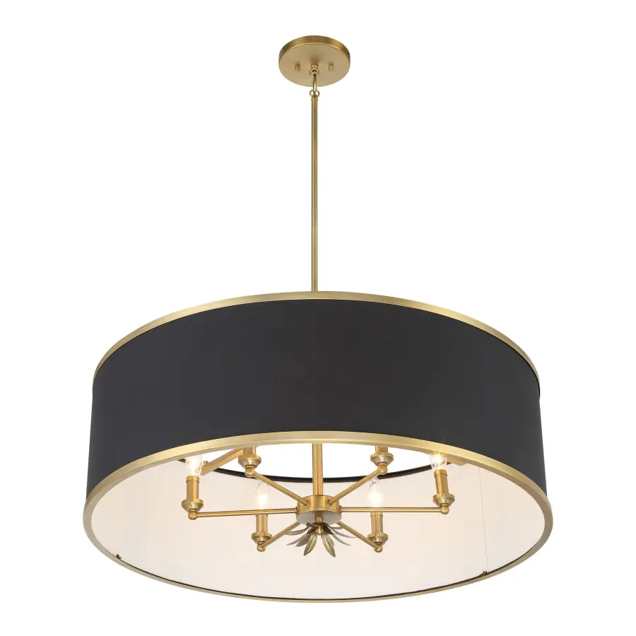 Caprio 6-Light Pendant in Natural Brushed Brass - Image 4