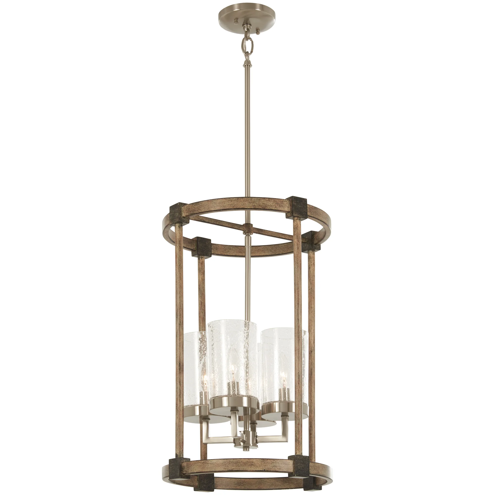 Bridlewood 4-Light Pendant in Stone Grey with Brushed Nickel