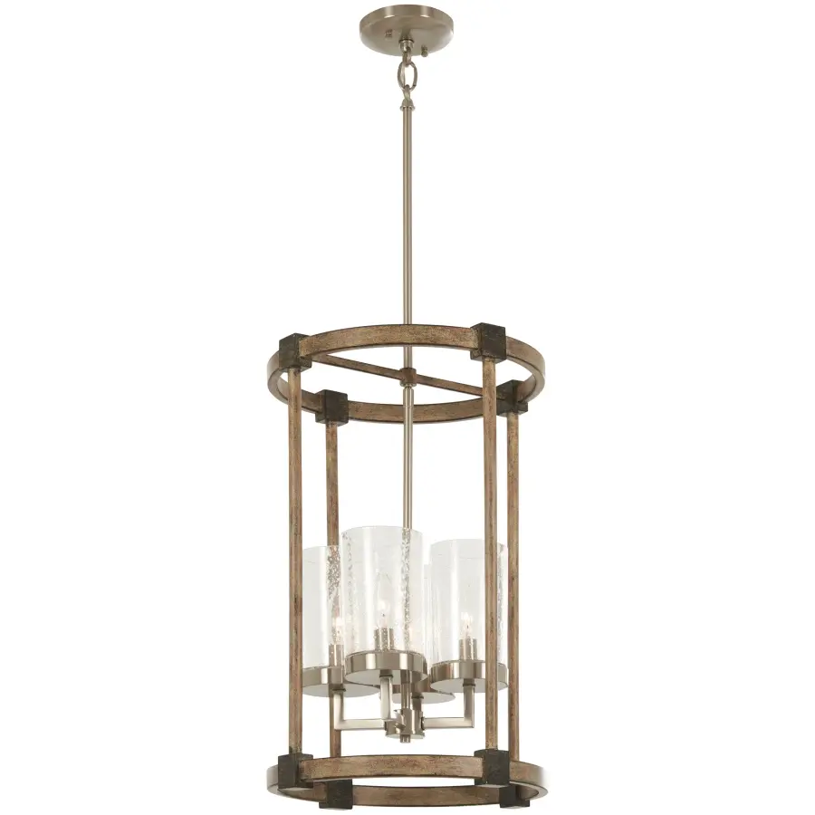 Bridlewood 4-Light Pendant in Stone Grey with Brushed Nickel