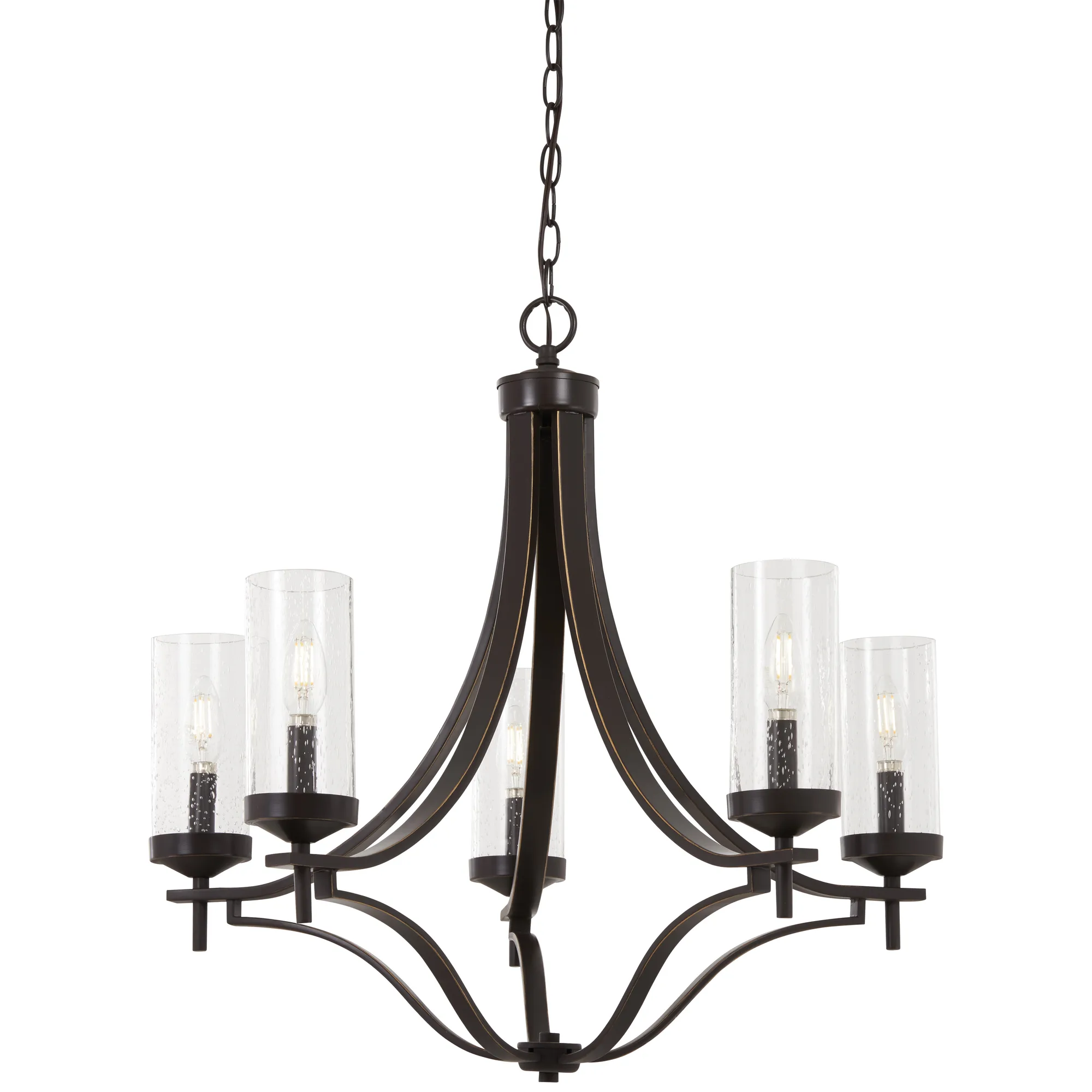 Elyton 5-Light Chandelier in Downtown Bronze with Gold Highlights