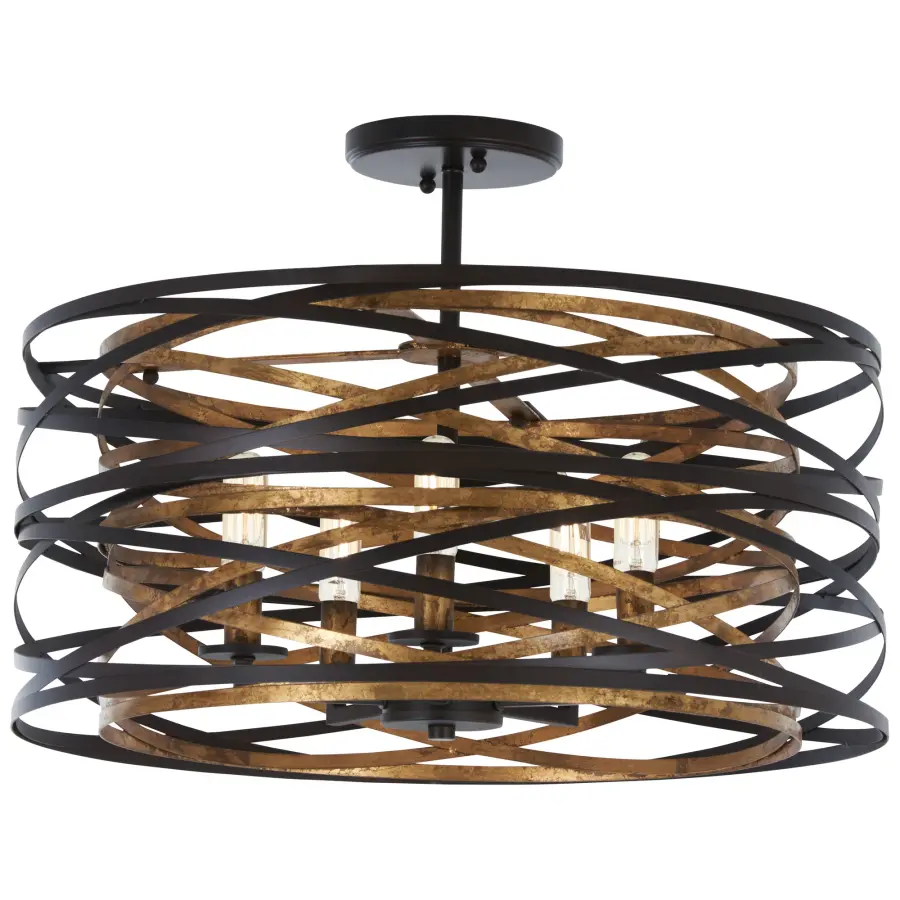Vortic Flow 5-Light Semi-Flush Convertible Pendant - Image 1