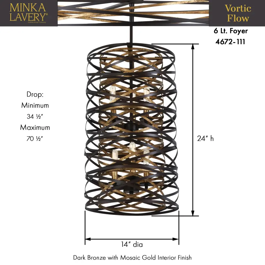Vortic Flow 6-Light Pendant - Image 3