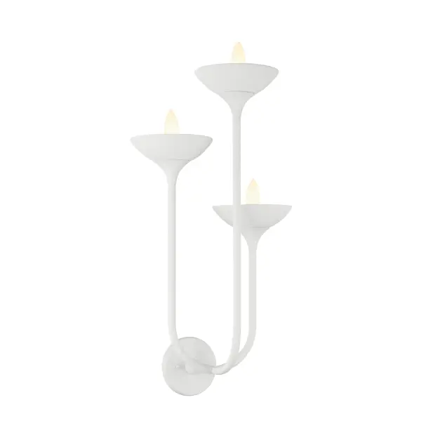The Ryton 3-light wall sconce combines modern minimalism with functional lighting. Its plaster white finish and steel construction create a clean, sophisticated look perfect for contemporary interiors.
