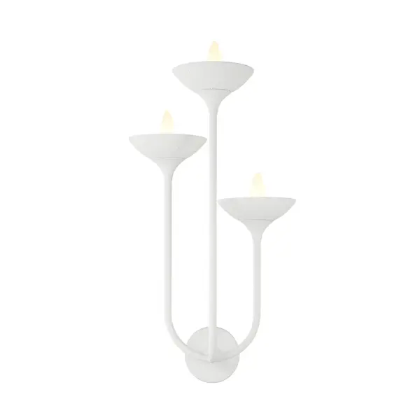 The Ryton 3-light wall sconce combines modern minimalism with functional lighting. Its plaster white finish and steel construction create a clean, sophisticated look perfect for contemporary interiors. - alternate view