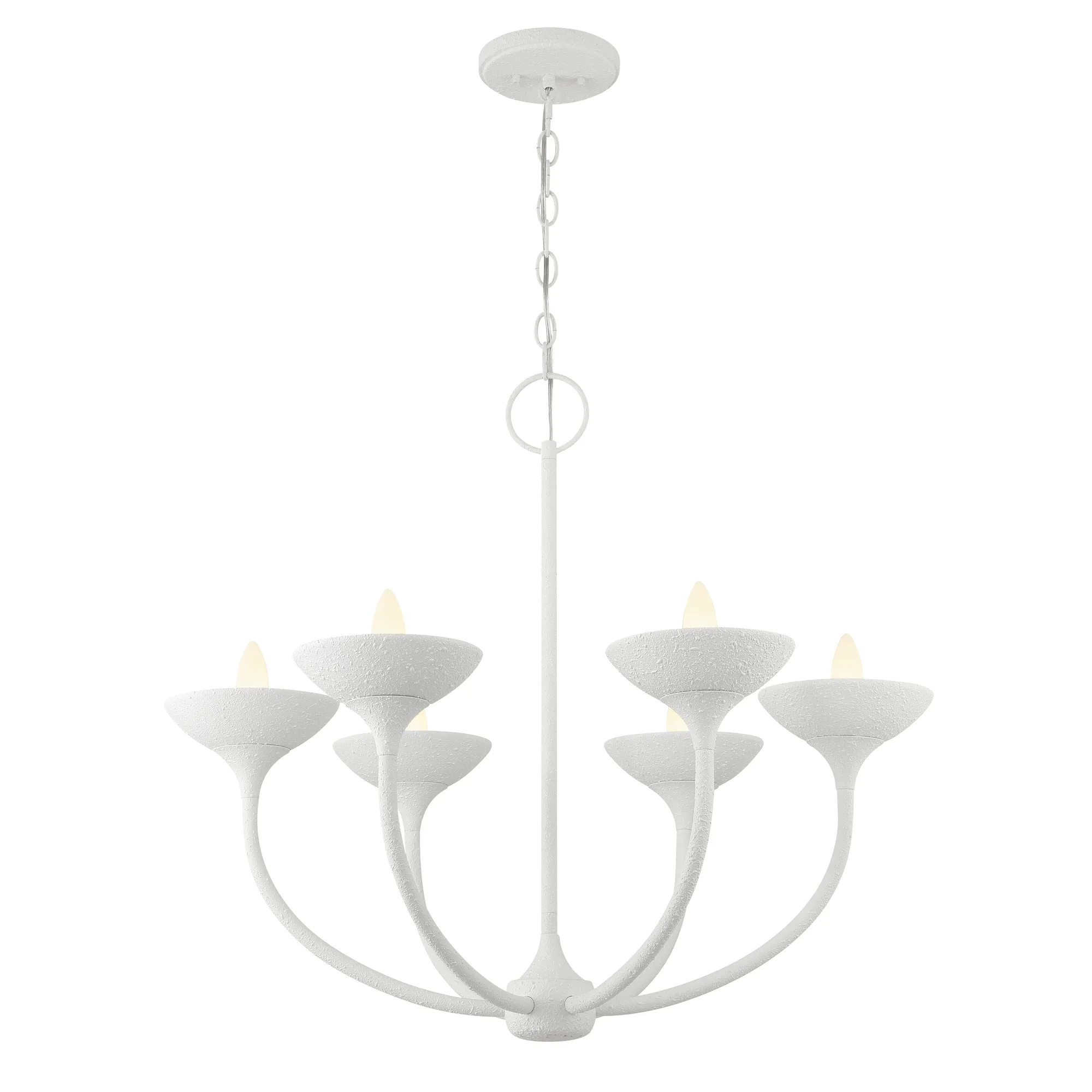 Ryton 6-Light Chandelier in Plaster White