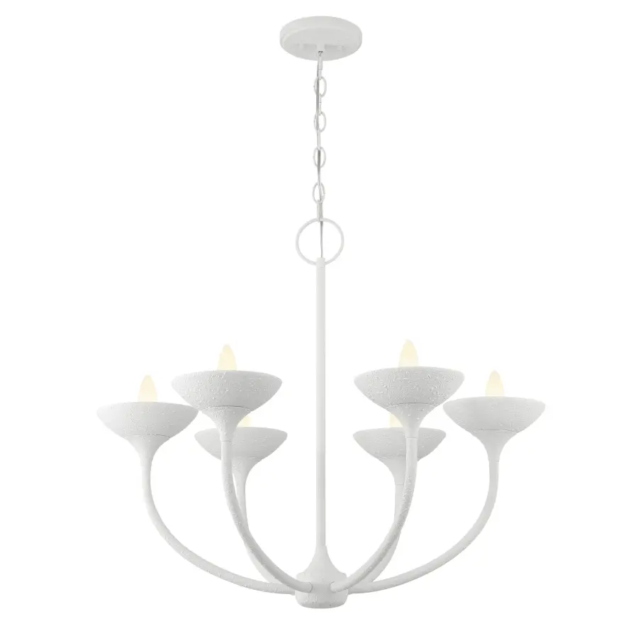 Ryton 6-Light Chandelier in Plaster White - Image 1