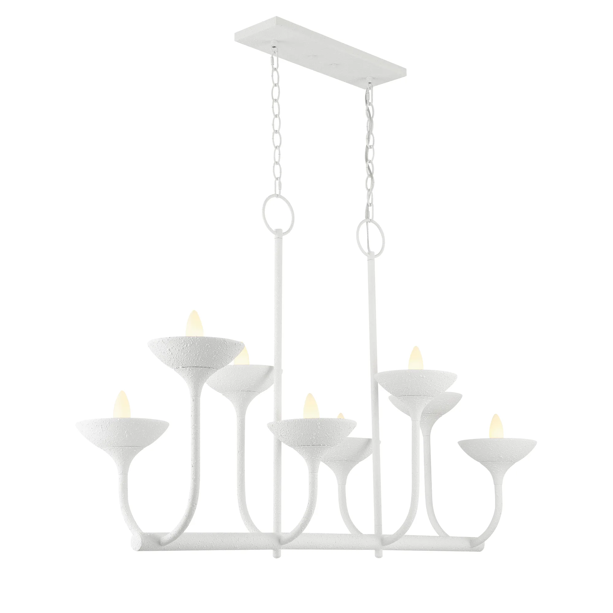 Ryton 8-Light Island Chandelier in Plaster White