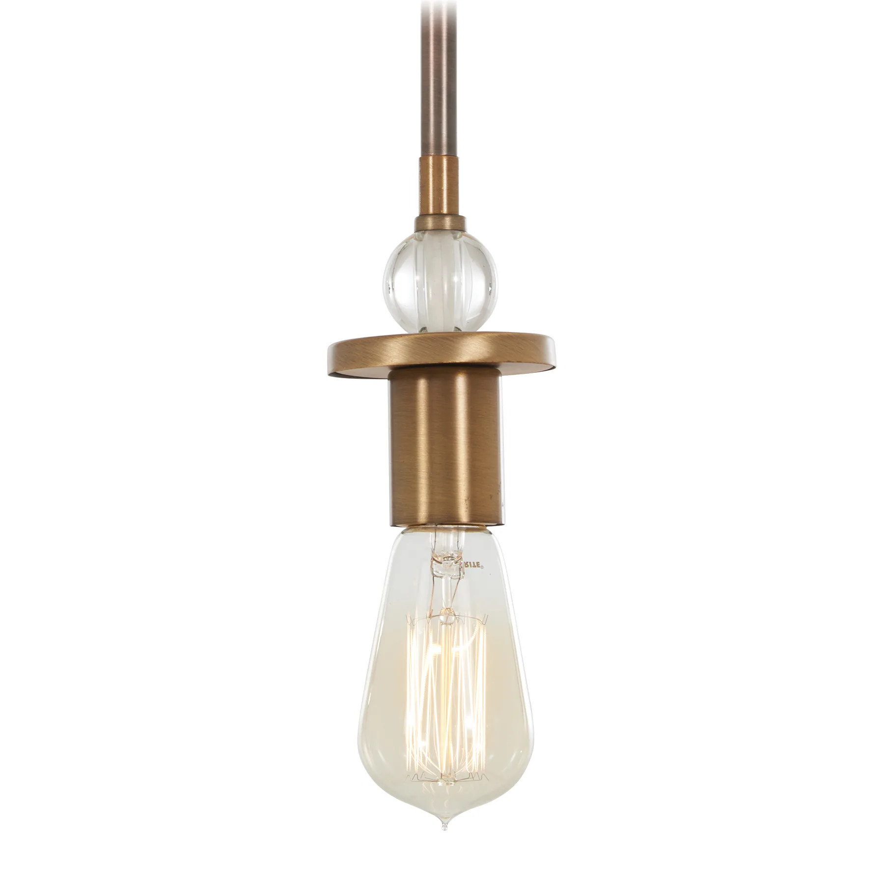 Safra 1-Light Mini Pendant in Harvard Court Bronze with Natural Brushed Brass
