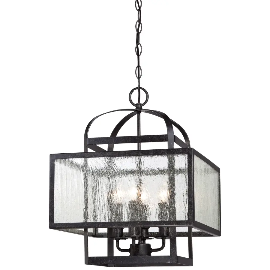 Camden Square 4-Light Mini Chandelier in Aged Charcoal