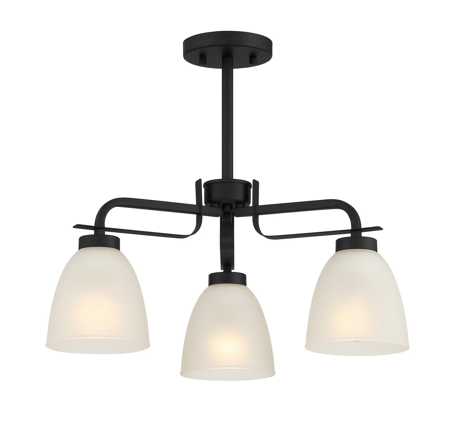 Kaitlen Three Light Semi Flush / Chandelier in Coal