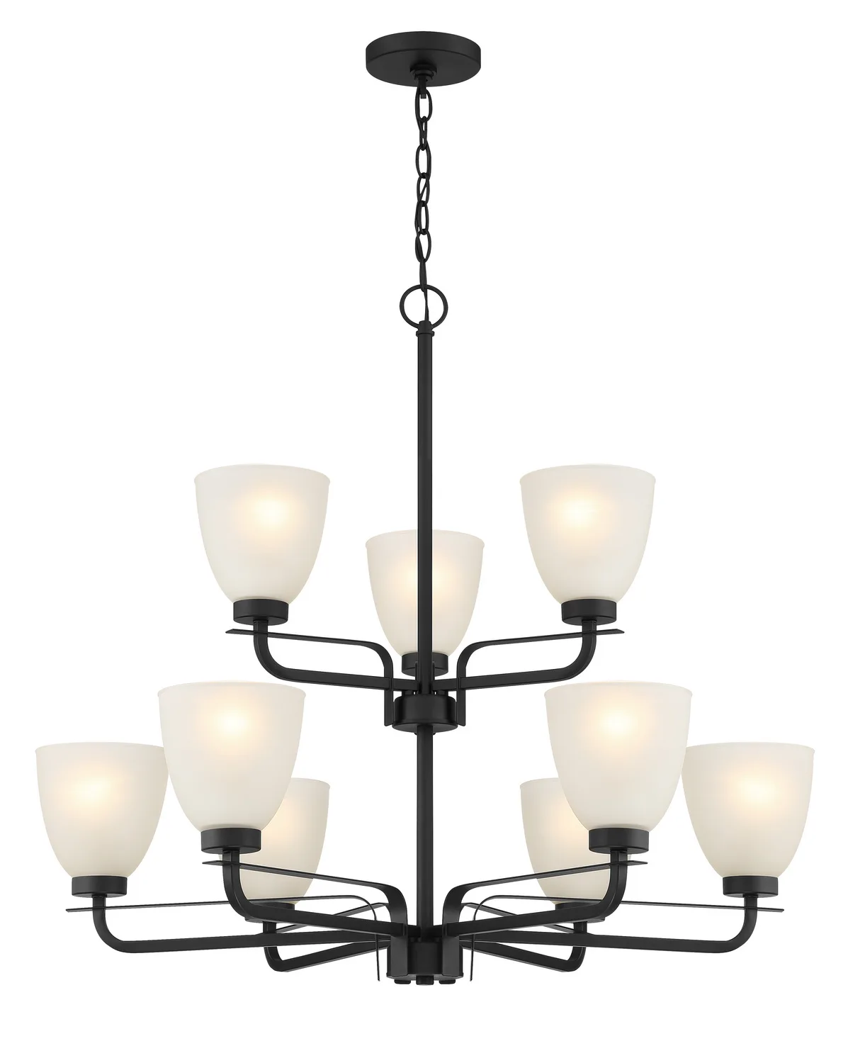 Kaitlen Nine Light Chandelier in Coal
