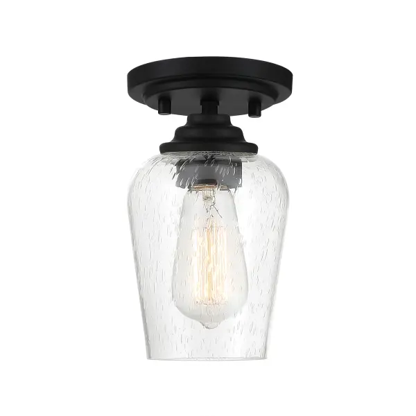 Shyloh 1-Light Pendant with Clear Seeded Glass - Image 3