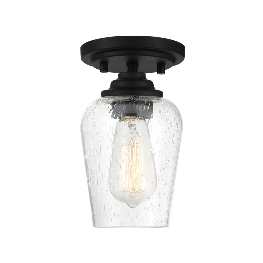Shyloh 1-Light Pendant with Clear Seeded Glass - Image 3