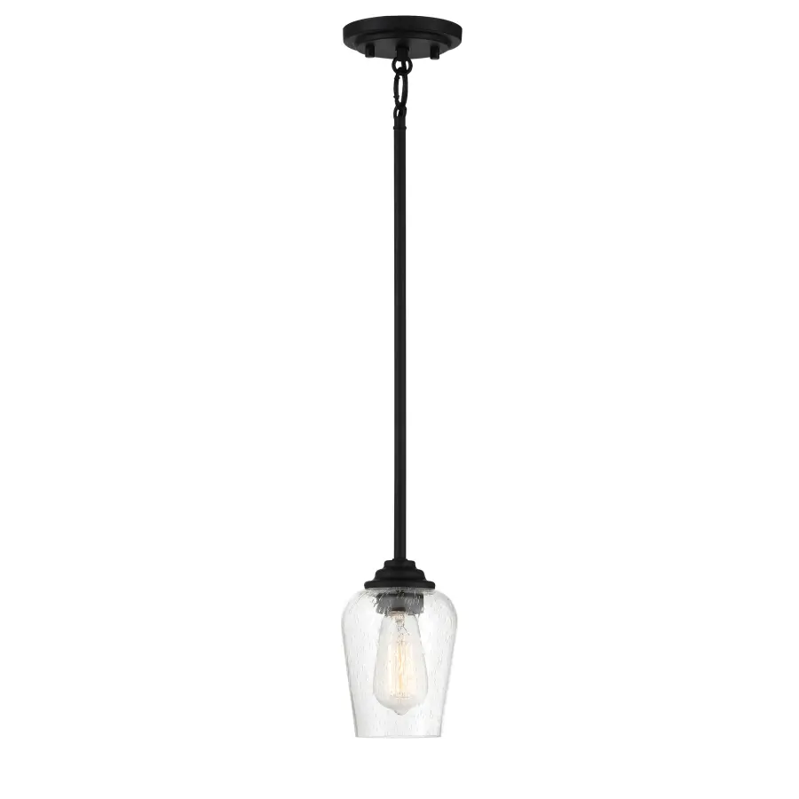 Shyloh 1-Light Pendant with Clear Seeded Glass - Image 4