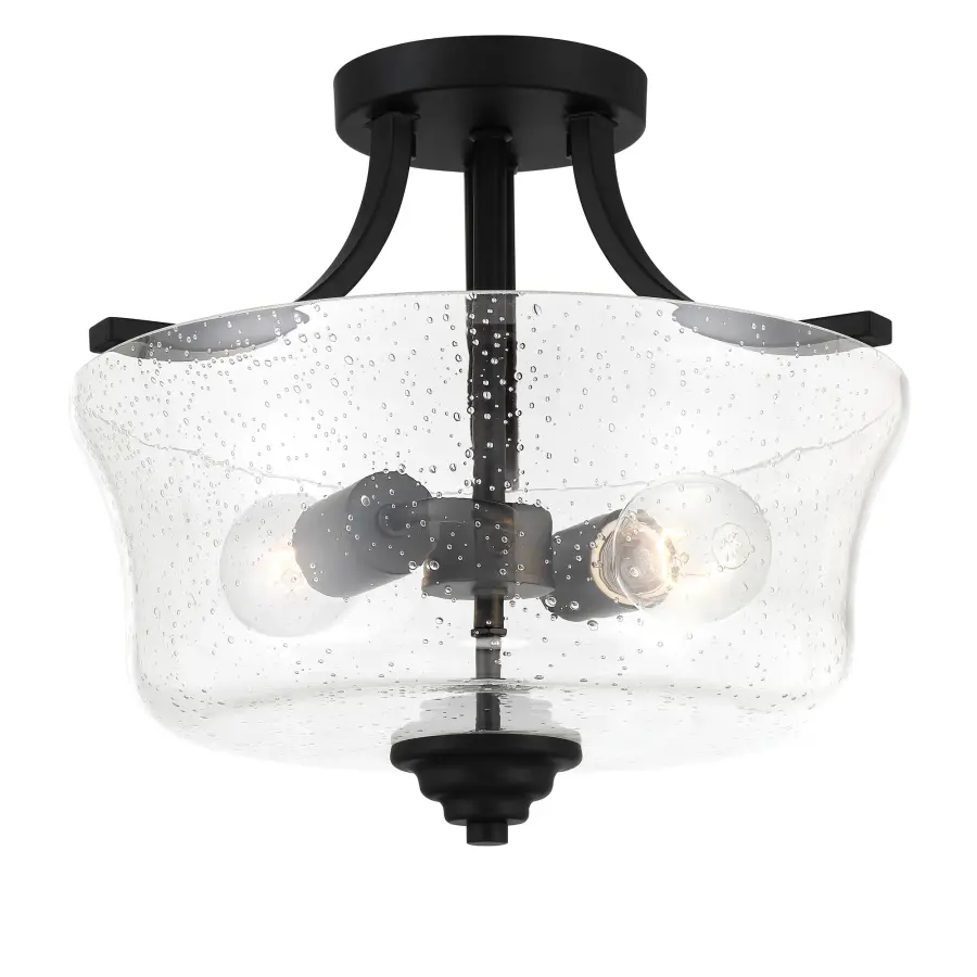 Shyloh 2-Light Semi-Flush Mount in Coal Black - Image 2