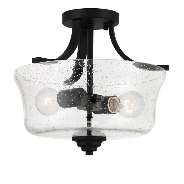 Shyloh 2-Light Semi-Flush Mount in Coal Black - Image 4