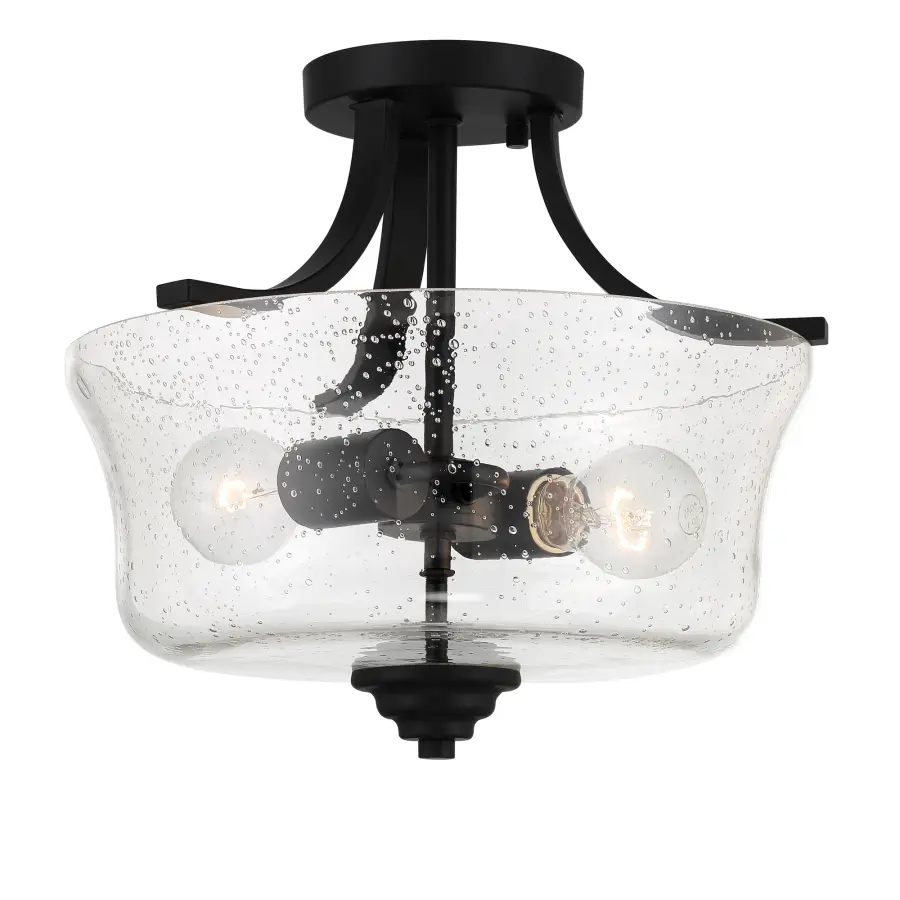 Shyloh 2-Light Semi-Flush Mount in Coal Black - Image 4