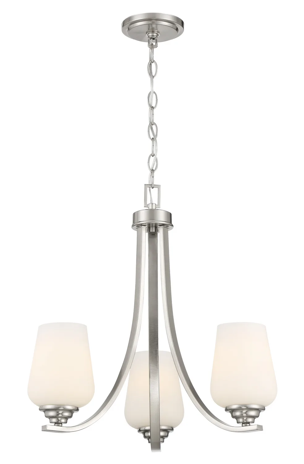 Shyloh Three Light Chandelier in Brushed Nickel