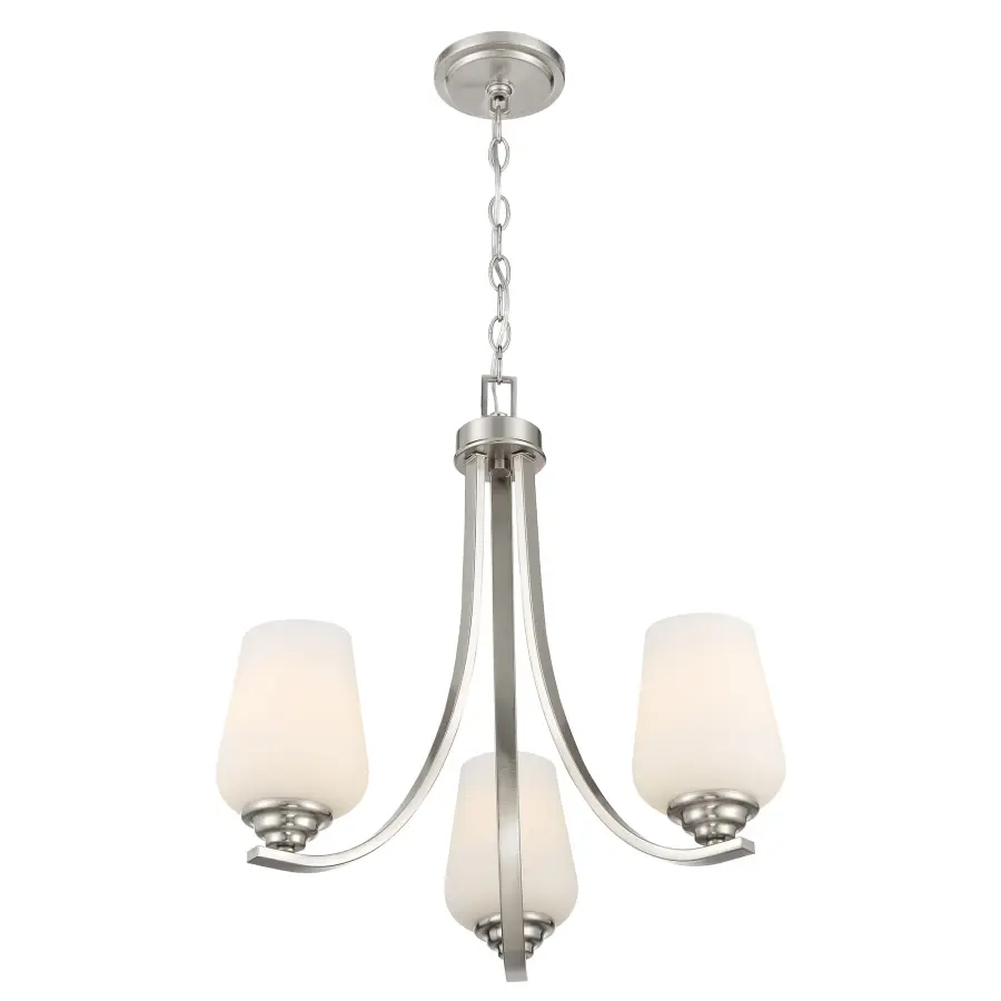 Shyloh 3-Light Chandelier in Brushed Nickel - Image 4