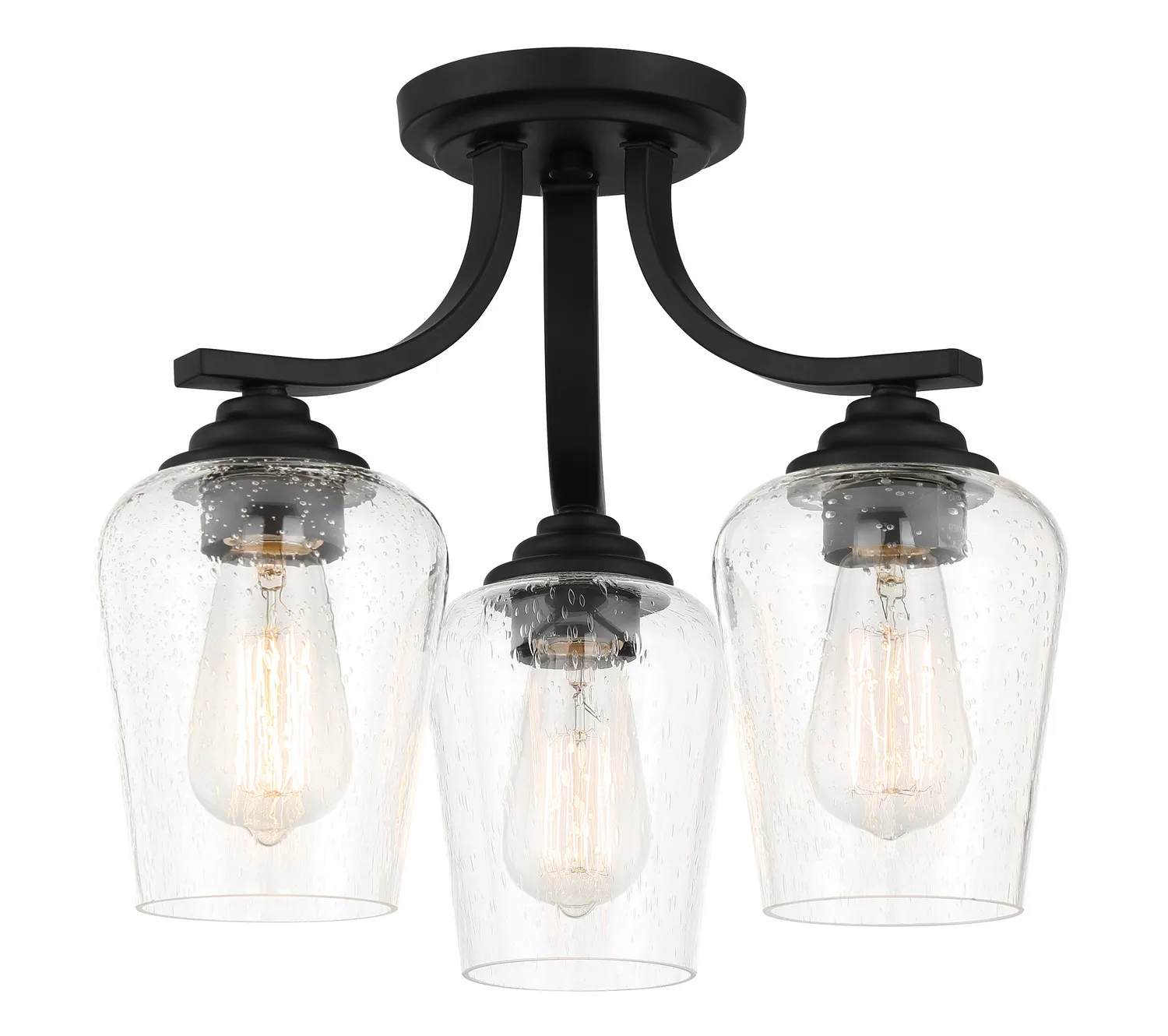 Shyloh Three Light Semi Flush / Chandelier in Coal