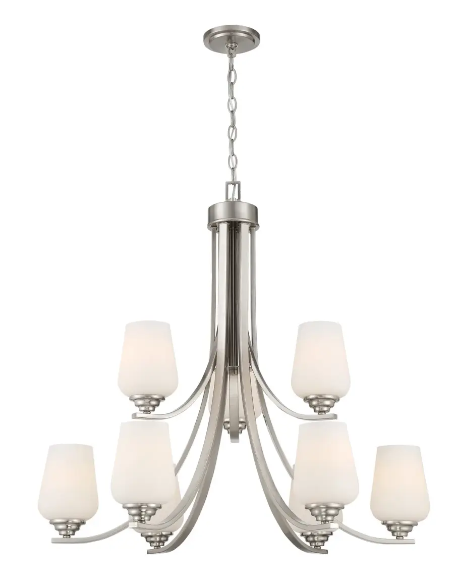 Shyloh 9-Light Chandelier in Brushed Nickel - Image 1