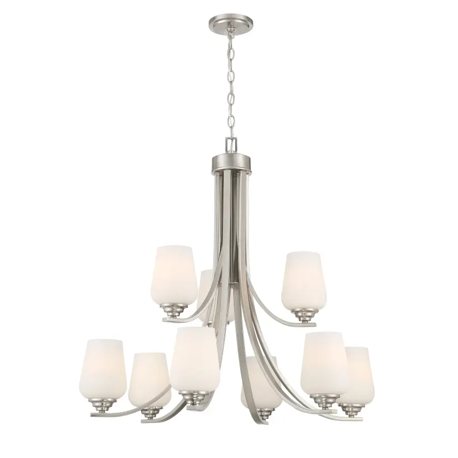 Shyloh 9-Light Chandelier in Brushed Nickel - Image 3