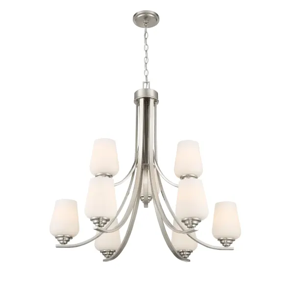 Shyloh 9-Light Chandelier in Brushed Nickel - Image 4