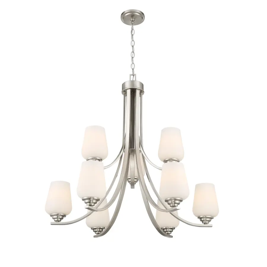 Shyloh 9-Light Chandelier in Brushed Nickel - Image 4