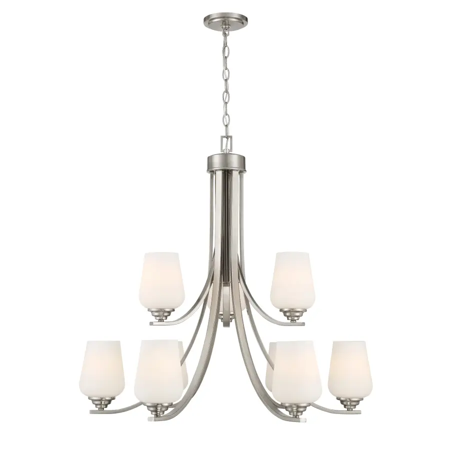 Shyloh 9-Light Chandelier in Brushed Nickel - Image 5
