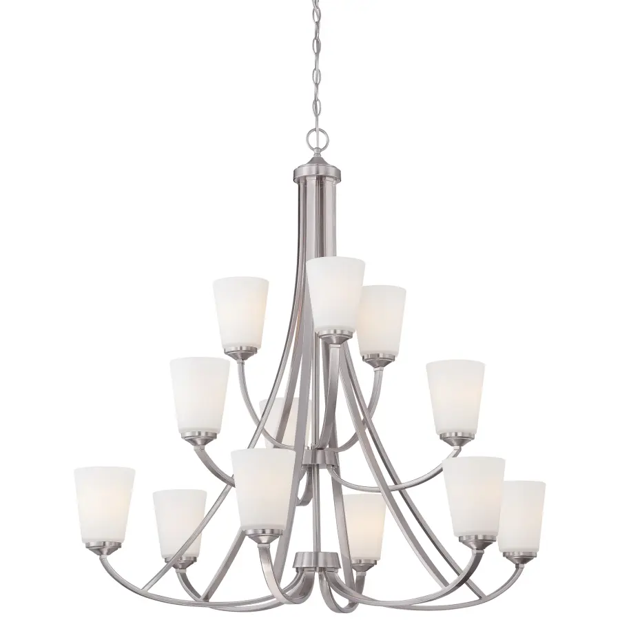 Overland Park 12-Light Chandelier in Brushed Nickel