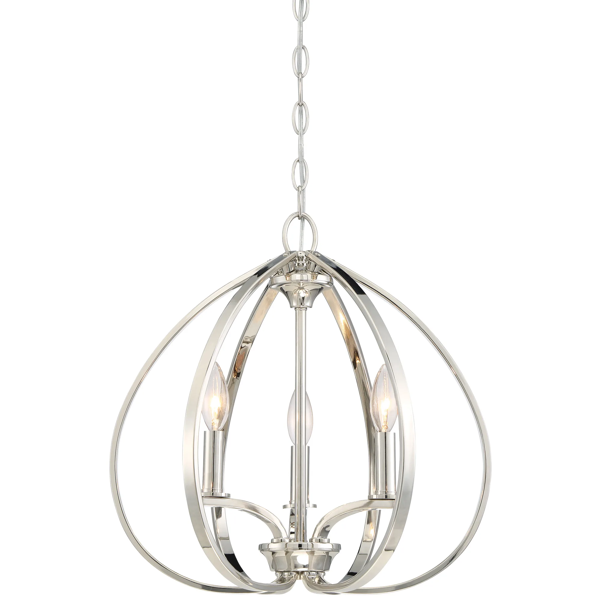 Tilbury 3-Light Pendant in Polished Nickel