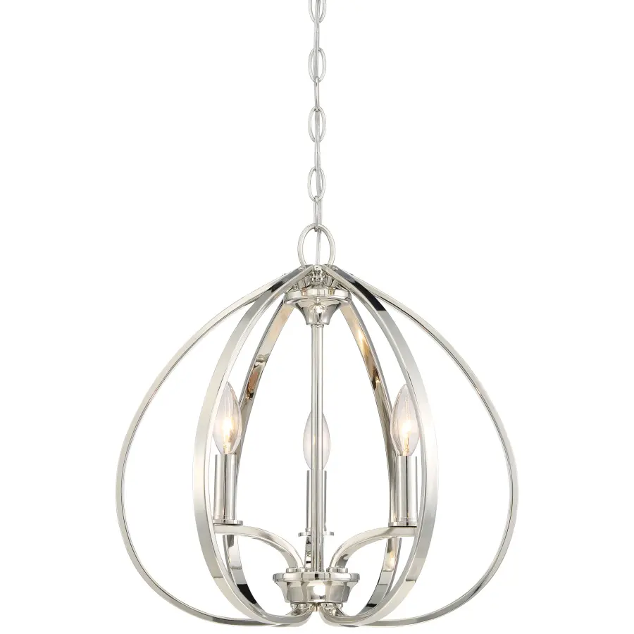 Tilbury 3-Light Pendant in Polished Nickel
