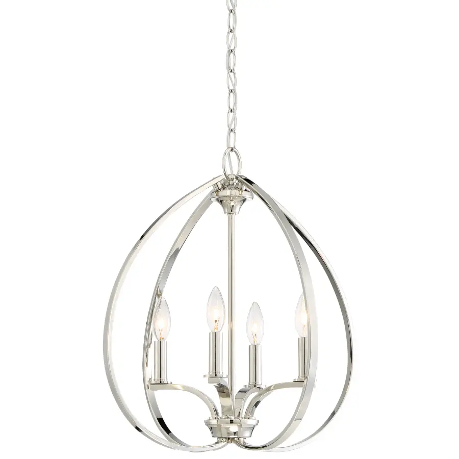 Tilbury 4-Light Pendant in Polished Nickel