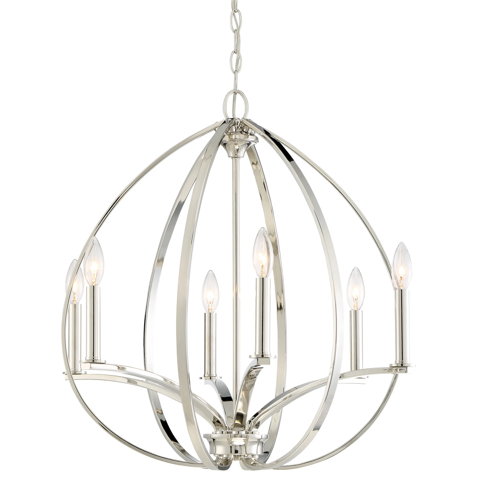 Tilbury 6-Light Pendant in Polished Nickel